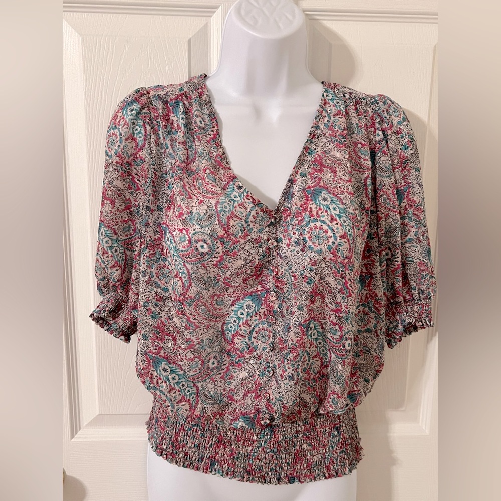 Stitchfix Blouse - Long Sleeve - Medium - Paisley pastel patterns